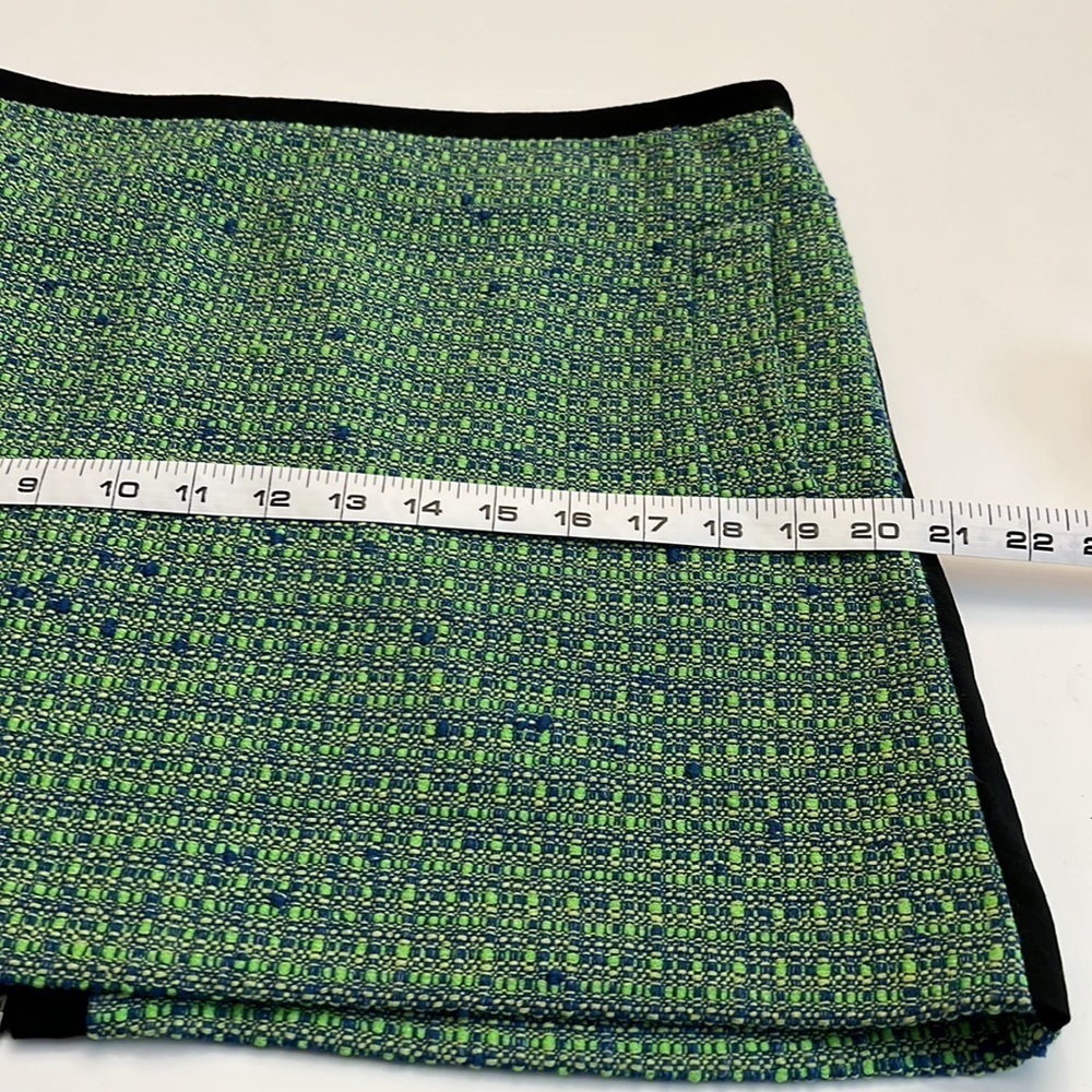 TOPSHOP  tweed mini skirt size 12 full zip back 2 pockets black side stripes - Picture 11 of 12